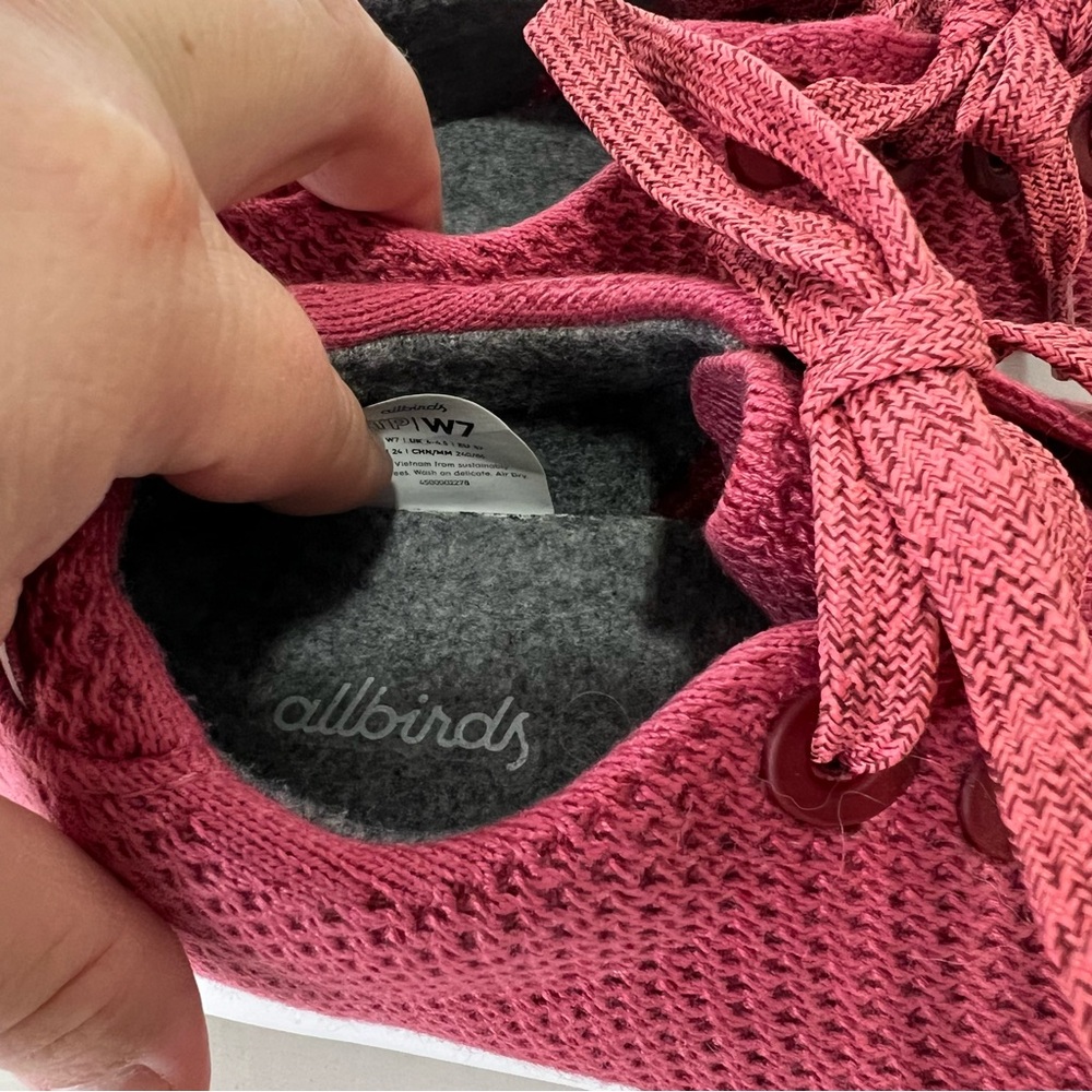 Allbirds Womens Tree Piper Sneakers Lux Pink Lightweight Washable Shoes Size 7 - Picture 12 of 16